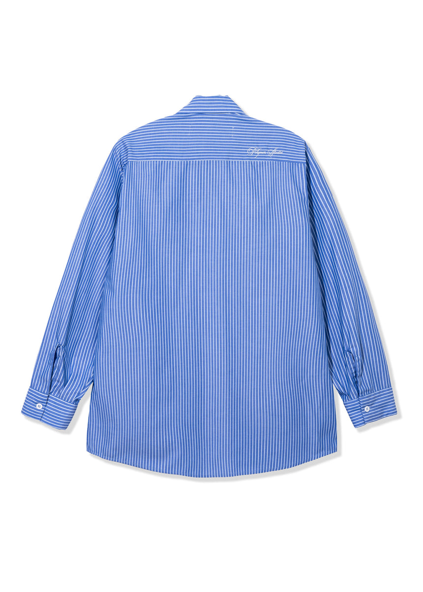 Blue Striped Industrial Work Shirt